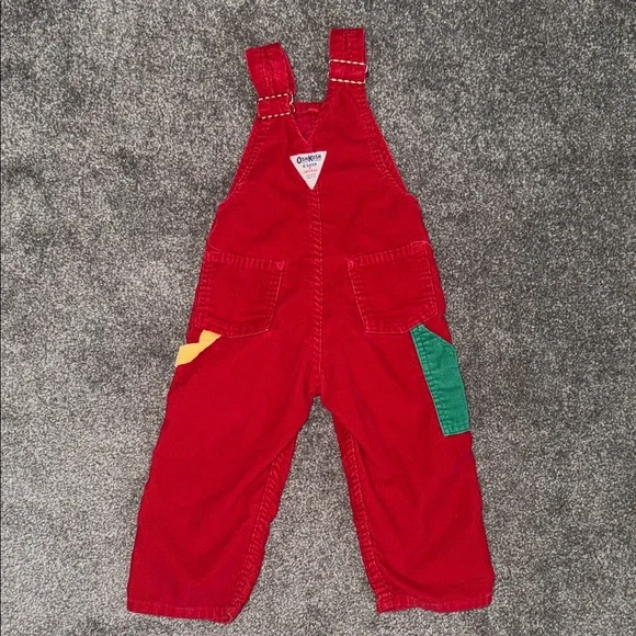 Vintage OshKosh B'gosh Red and Blue Kids Overalls - Picture 3 of 5
